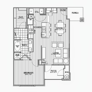A2 - One Bedroom / One Bath - 771 Sq. Ft.*