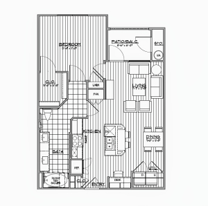 A5 HC - One Bedroom / One Bath - 777 Sq. Ft.*