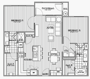 B4 - Two Bedroom / Two Bath - 1,014 Sq. Ft.*
